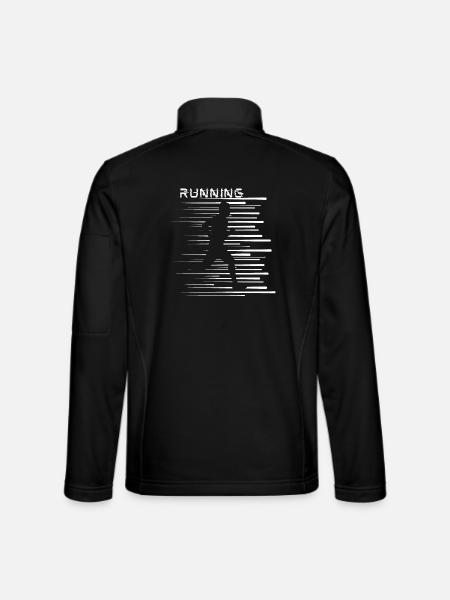 Courir, facile, actif, courir, rayures cool - Veste en tissu softshell Unisexe - noir