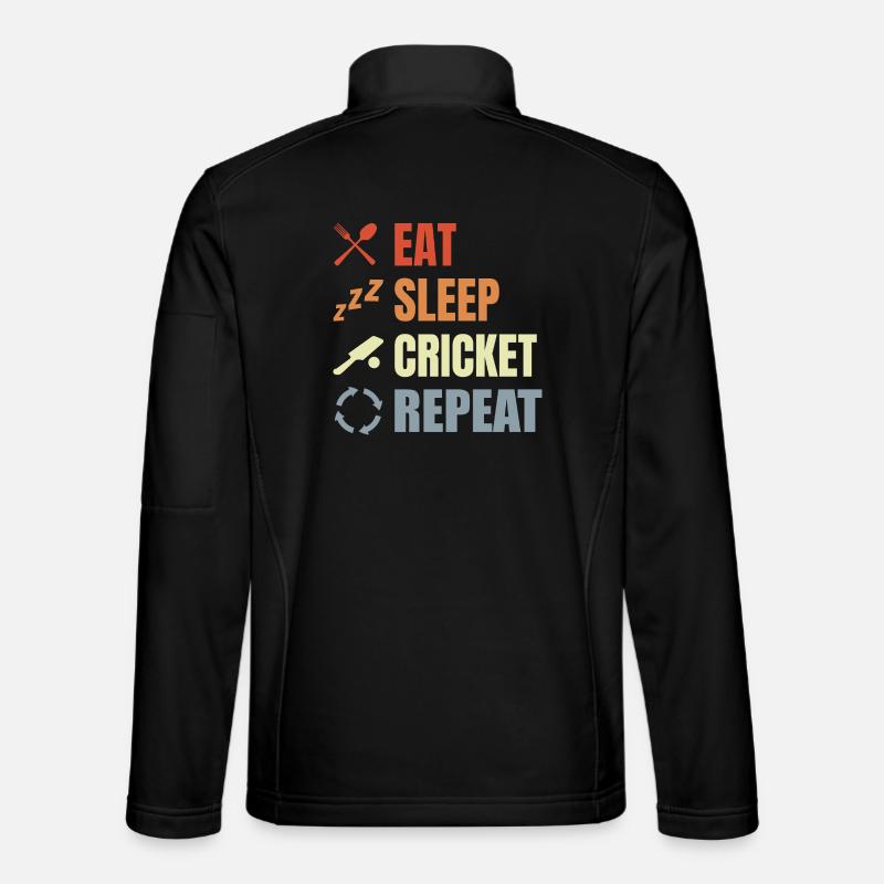 Eat Sleep Cricket Repeat - Unisex Softshell Jacket - black