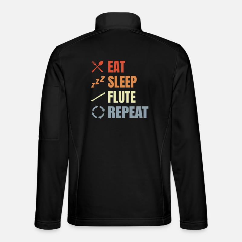 Eat Sleep Flute Repeat - Unisex Softshell Jacket - black