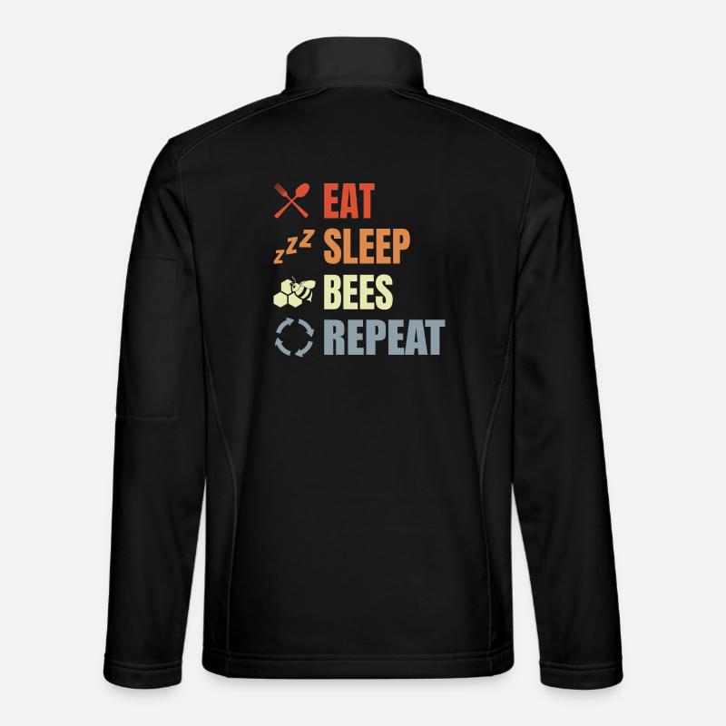 Eat Sleep Bees Repeat - Unisex Softshell Jacket - black