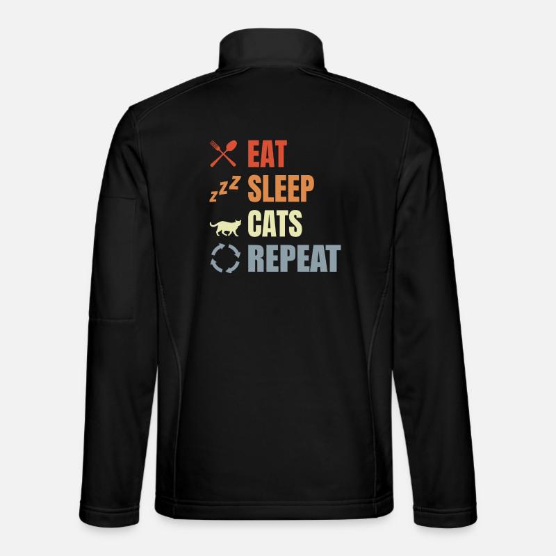 Eat Sleep Cats Repeat - Unisex Softshell Jacket - black