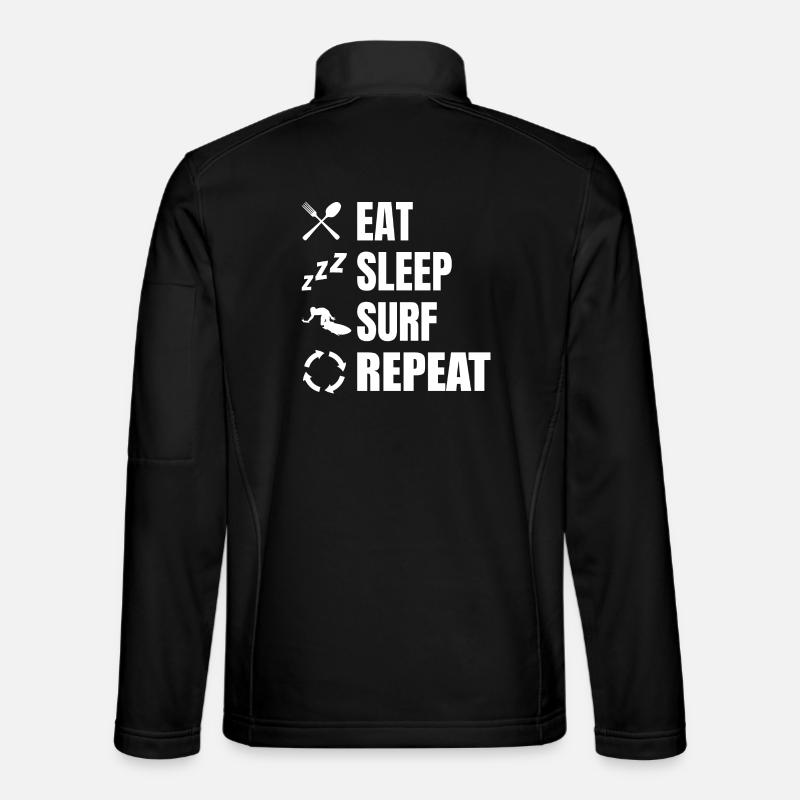 Eat Sleep Surf Repeat - Unisex Softshelljacke - Schwarz