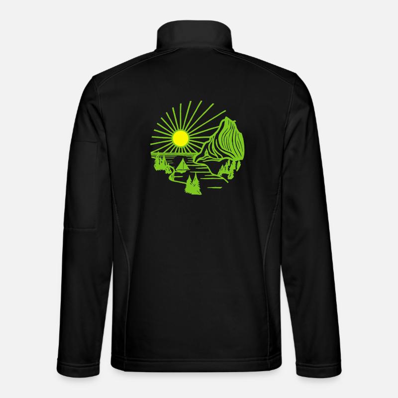 Holiday Landscape (Green) - Unisex Softshell Jacket - black