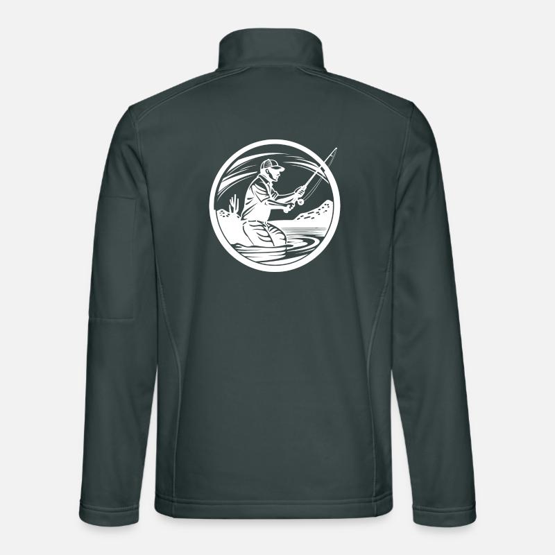 Dessin de pêche Veste en tissu softshell Unisexe