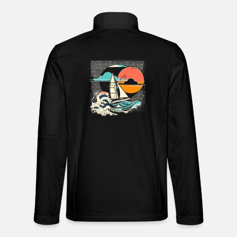 Sailing Cartoon - Unisex Softshell Jacket - black