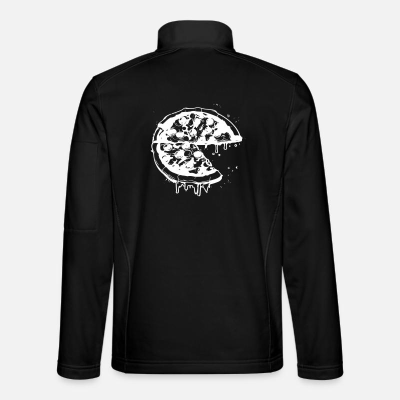 Pizza Drawing - Unisex Softshell Jacket - black