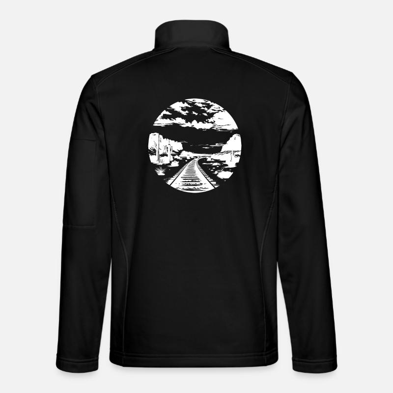 Railway Drawing - Unisex Softshell Jacket - black