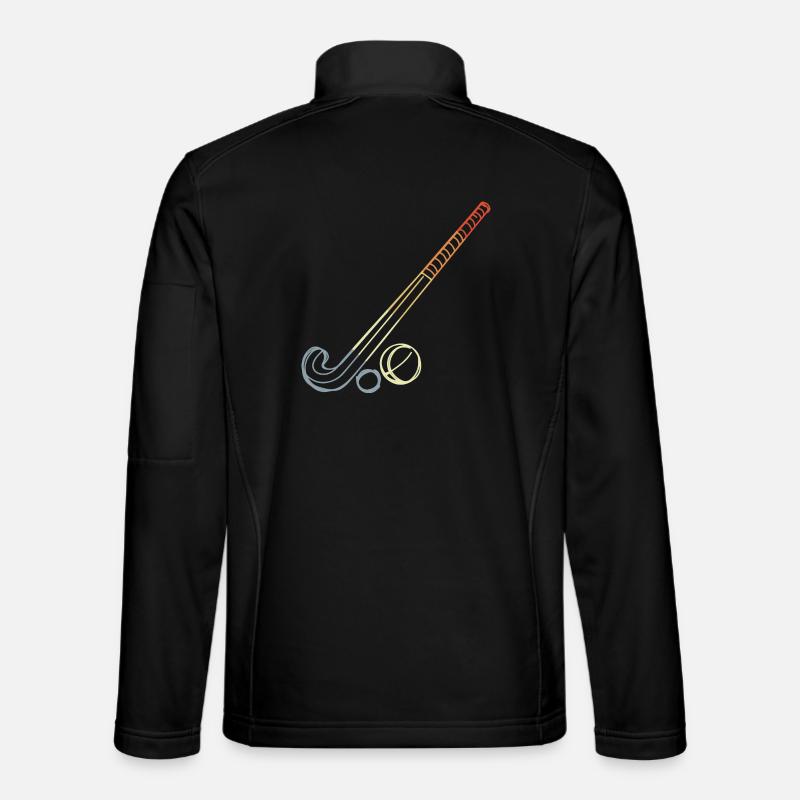 Field hockey stick and ball sketch - Unisex Softshell Jacket - black
