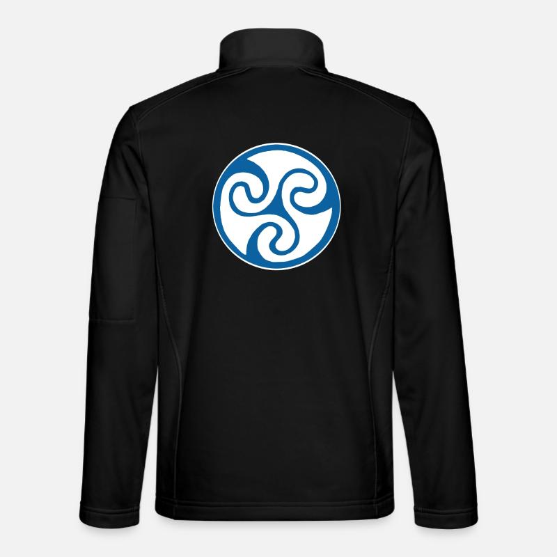 Blue Celtic symbol - Unisex Softshell Jacket - black