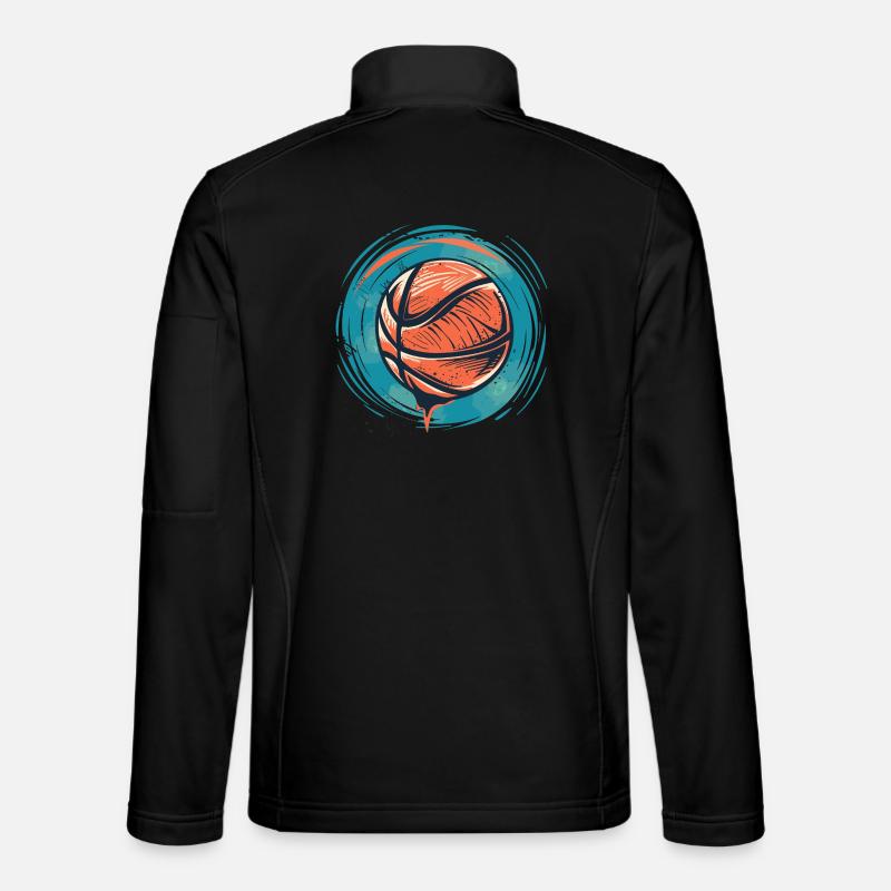 Dessin de ballon de basket-ball Veste en tissu softshell Unisexe