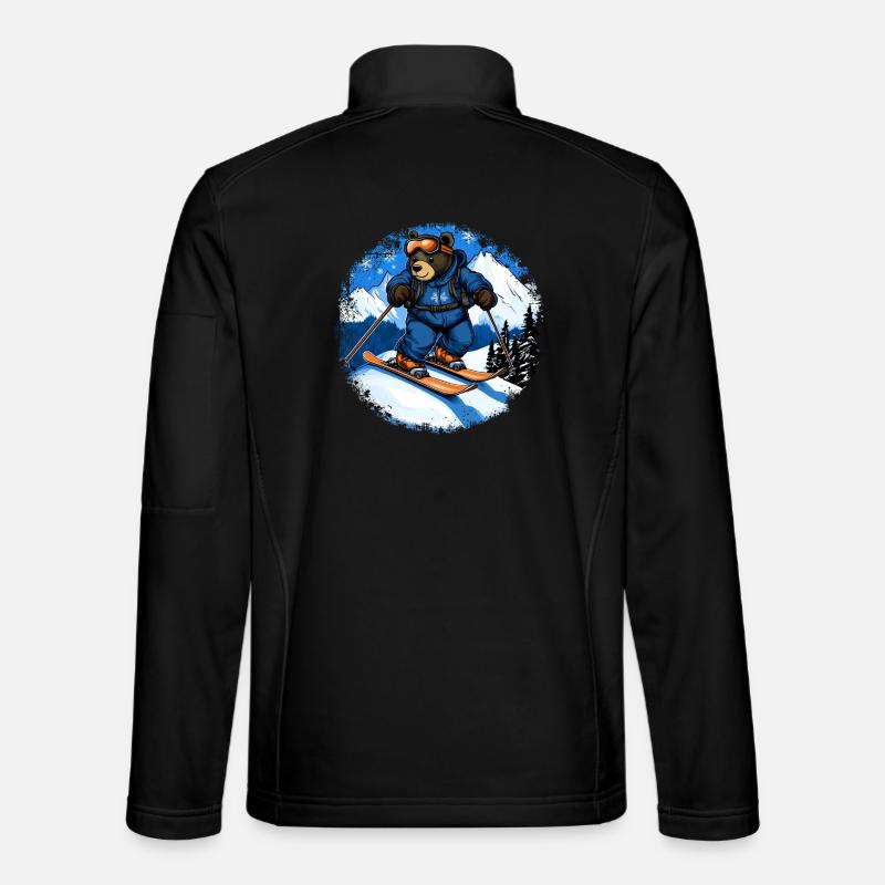 Bear Skier / Ski Bear - Unisex Softshell Jacket - black
