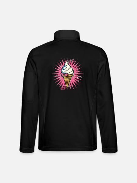 Cream Cartoon Look - Unisex Softshell Jacket - black