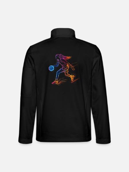 Croquis de joueur de basket-ball - Veste en tissu softshell Unisexe - noir