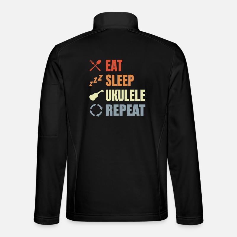 Eat Sleep Ukulele Repeat - Unisex Softshelljacke - Schwarz