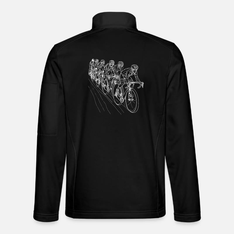 Radfahrer Line Art - Unisex Softshelljacke - Schwarz