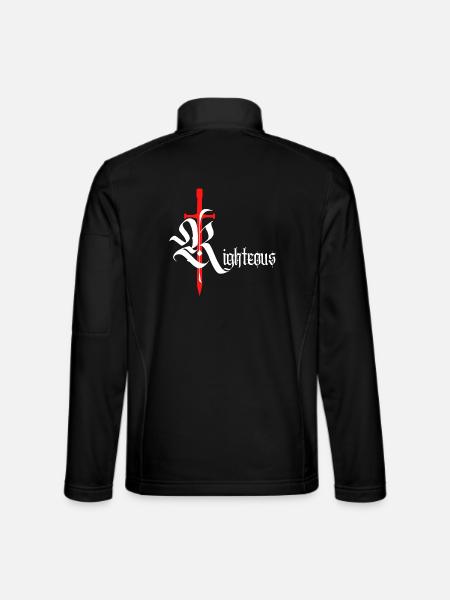 Gothique Righteous Design avec épée avec texte blanc - Veste en tissu softshell Unisexe - noir - Dos