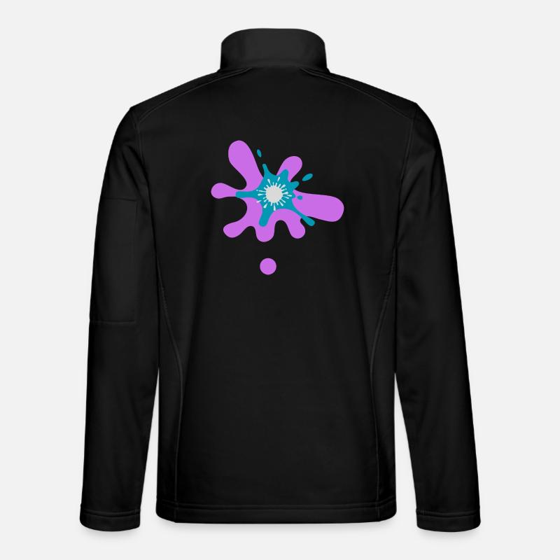 Abstract Paint Splash Print - Unisex Softshell Jacket - black