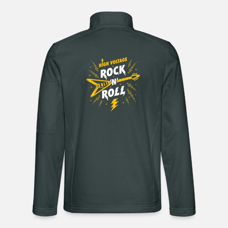 High Voltage Rockin Roll Guitar Unisex Softshell Jacket