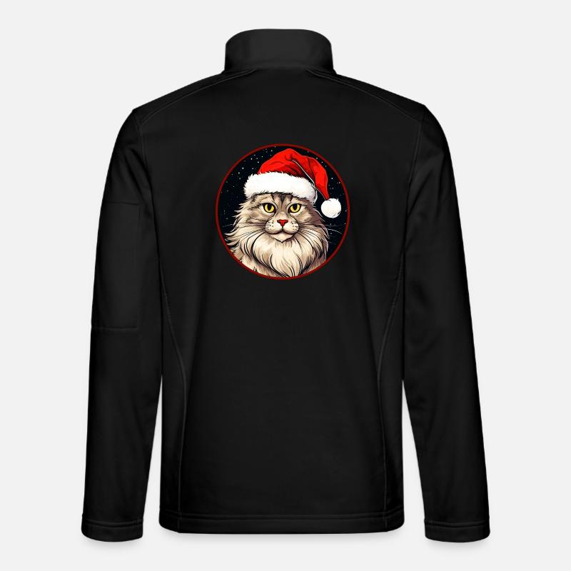 Katzen Weihnachten - Unisex Softshelljacke - Schwarz