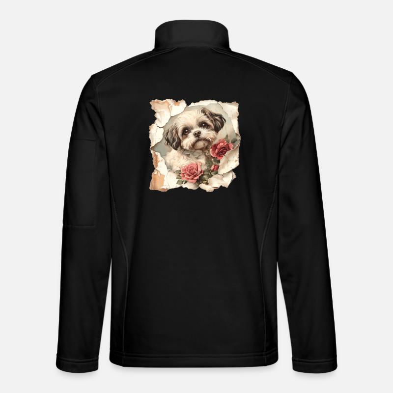 shih tzu - Unisex Softshell Jacket - black