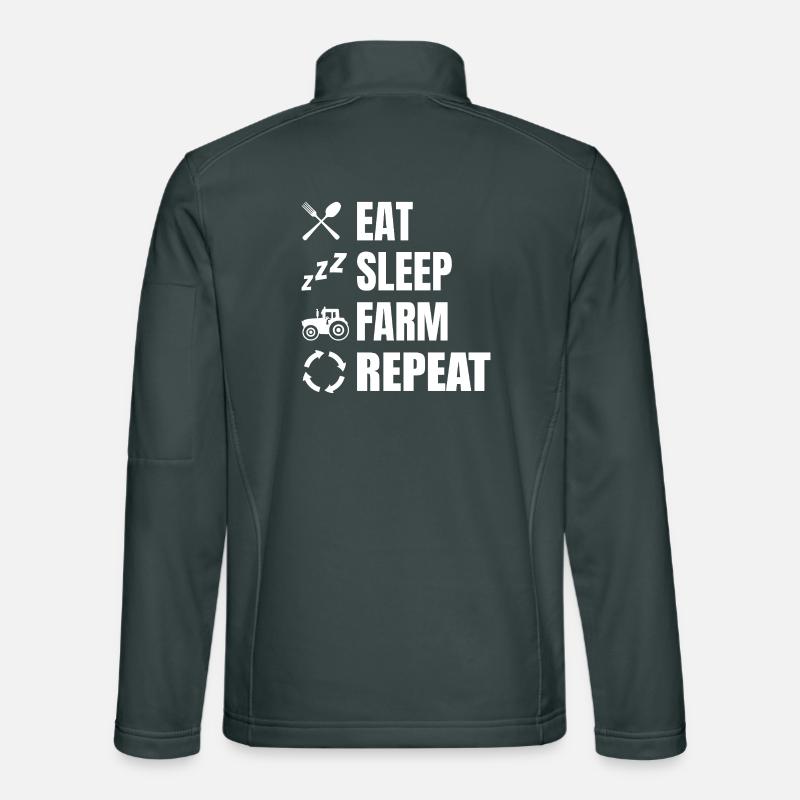 Manger, dormir, labourer, répéter Veste en tissu softshell Unisexe