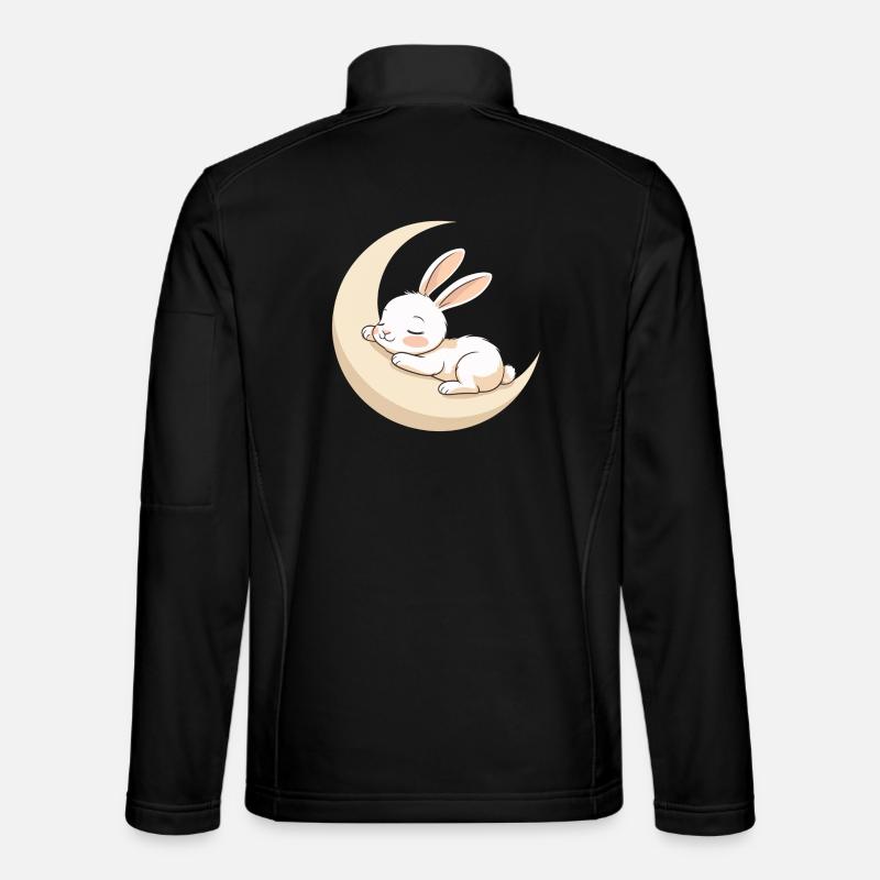 Rêve de lapin lunaire - Veste en tissu softshell Unisexe - noir
