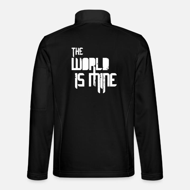 World Is Mine - White - Unisex Softshell Jacket - black