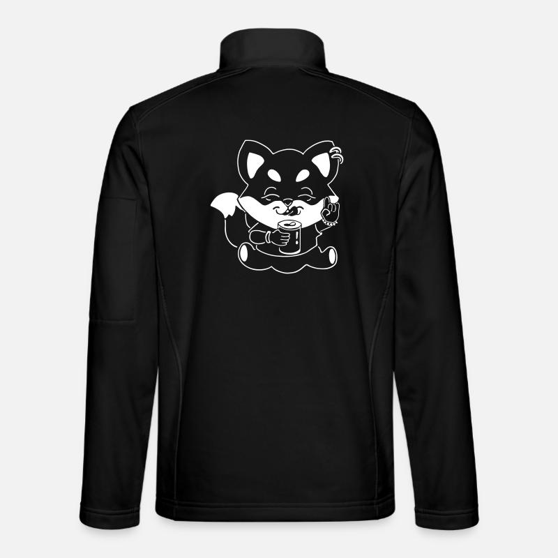 Metal fox with can - Unisex Softshell Jacket - black