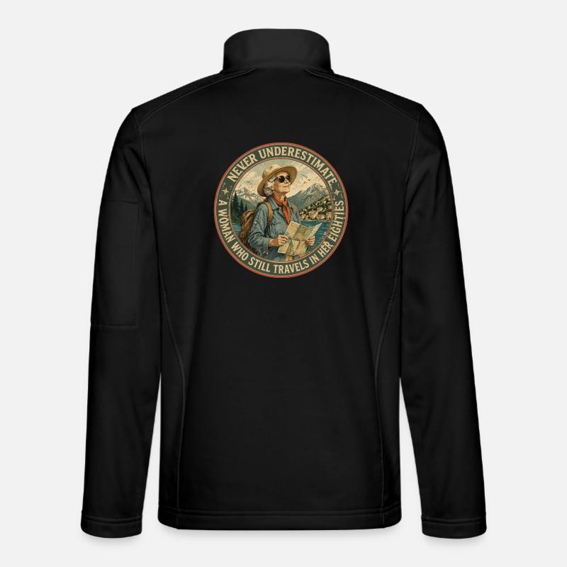 80-year-old adventurer: The Adventure Continues - Unisex Softshell Jacket - black