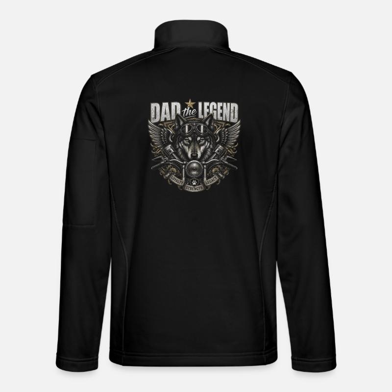 Father Legend Biker Wolves - Father's Day - Unisex Softshell Jacket - black