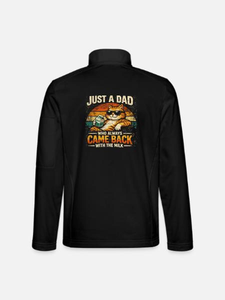 Daddy Cat Milk Humor | Father's Day gift Drôl - Unisex Softshell Jacket - black - Back