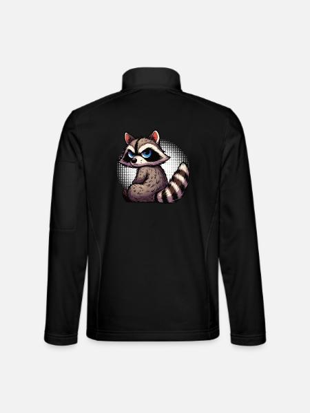 raton laveur, raton laveur, animal des bois, drôle de raton laveur - Veste en tissu softshell Unisexe - noir - Dos