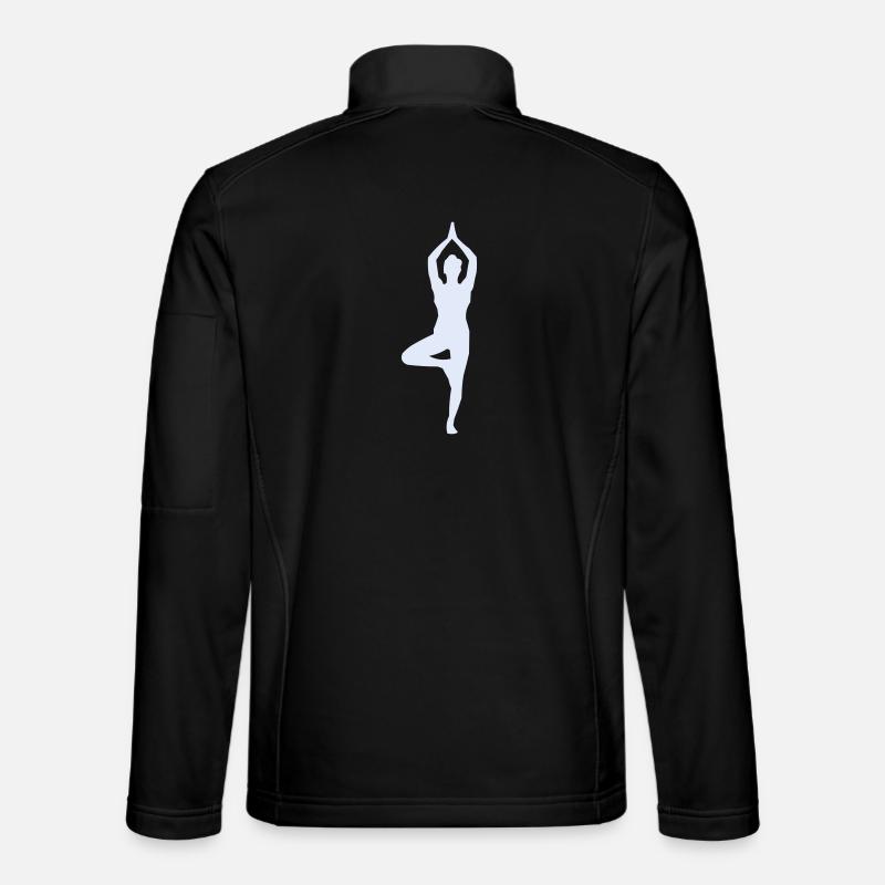 Yoga Pose Tree Pose Silhouette - Unisex Softshell Jacket - black