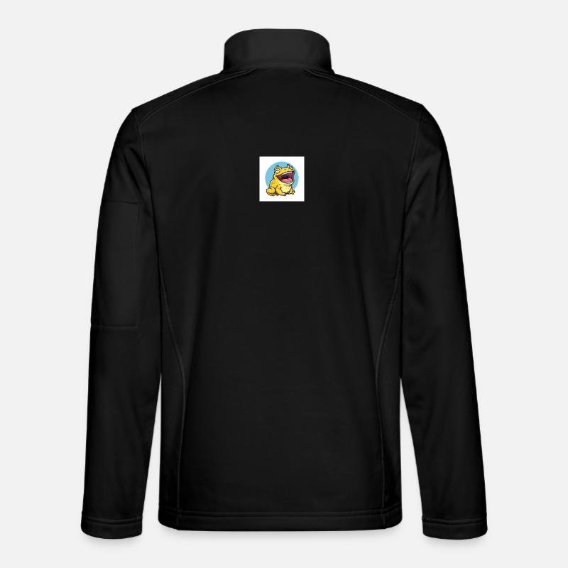 Laughing frog in cartoon style - Unisex Softshell Jacket - black
