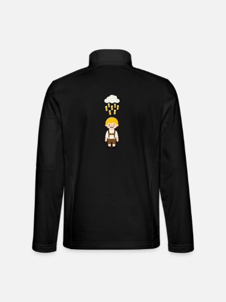 Pluie de haricots sur l’enfant lederhosen - Veste en tissu softshell Unisexe - noir - Dos