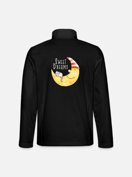 Sweet Dreams kat i månen - Unisex softshelljakke - sort