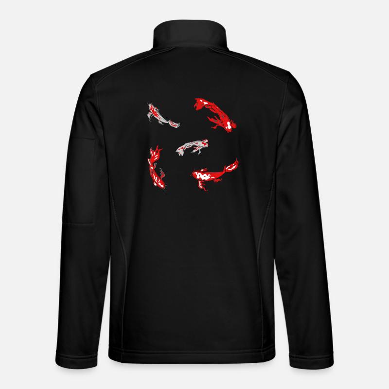 carpe poisson rouge koi japon modèle art abstrait Veste en tissu softshell Unisexe