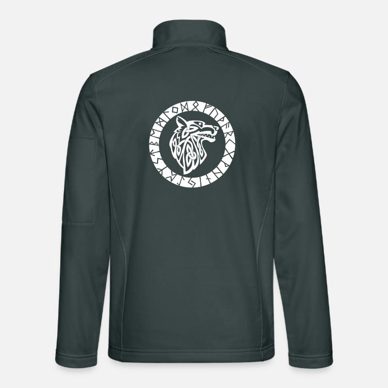 Emblème viking du loup blanc Veste en tissu softshell Unisexe