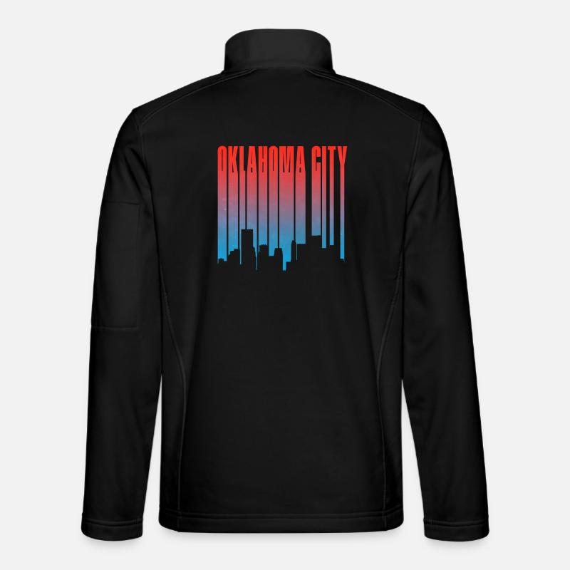 Oklahoma City Skyline Gradient - Unisex Softshell Jacket - black