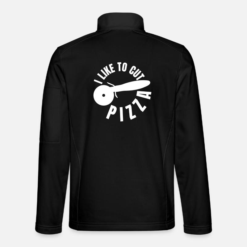 I like to slice pizza - Unisex Softshell Jacket - black