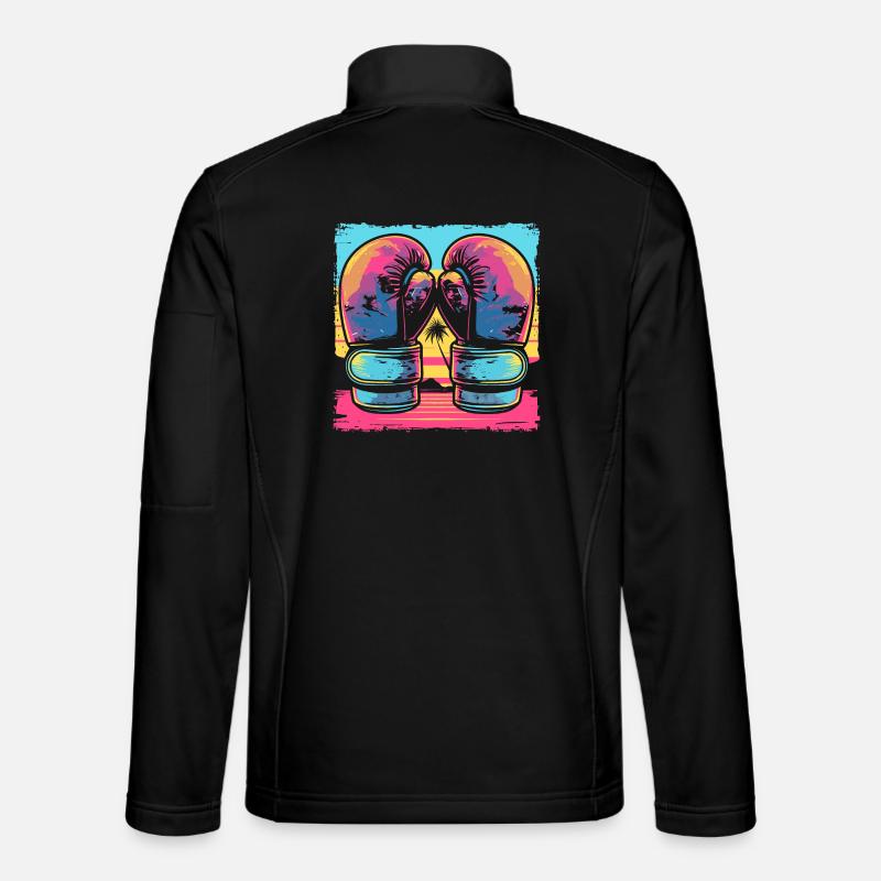 Kickboxing Cartoon Look - Unisex Softshell Jacket - black