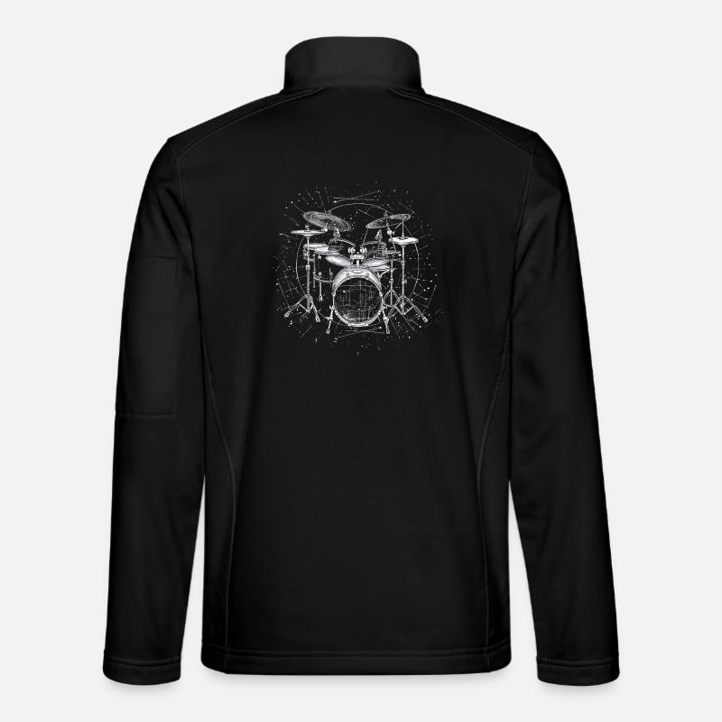 Drum Sketch - Unisex Softshell Jacket - black