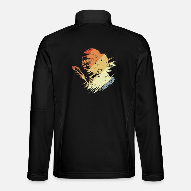 Retro Lacrosse Player Unisex Softshell Jacket