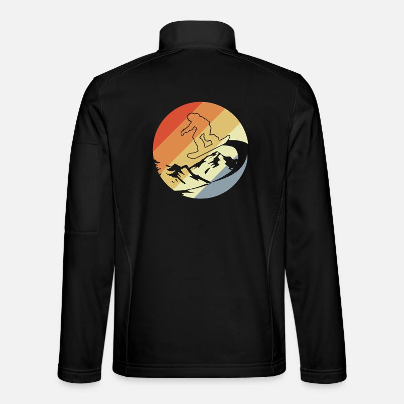 Snowboarder Retro Style - Unisex Softshell Jacket - black