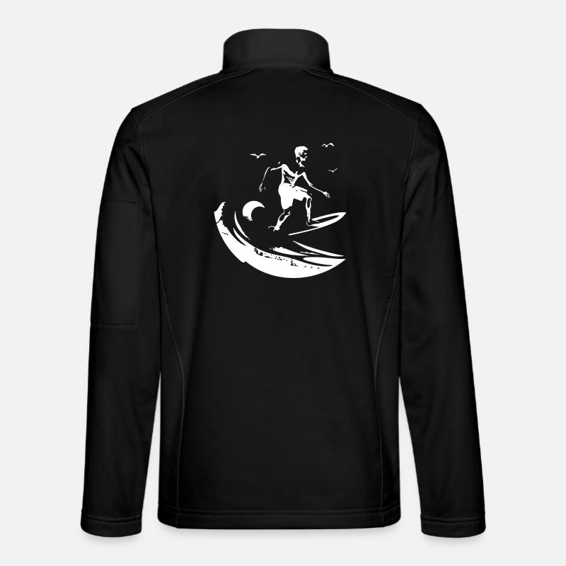 Surfing Zeichnung - Unisex Softshelljacke - Schwarz