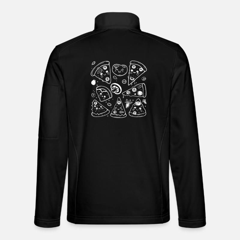 Pizza Cartoon Stil - Unisex Softshelljacke - Schwarz