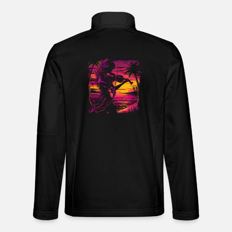 Violinist Synthwave - Unisex Softshell Jacket - black