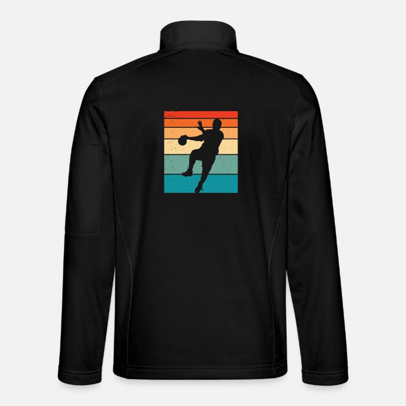 Retro Handball Handballer - Unisex Softshelljacke - Schwarz