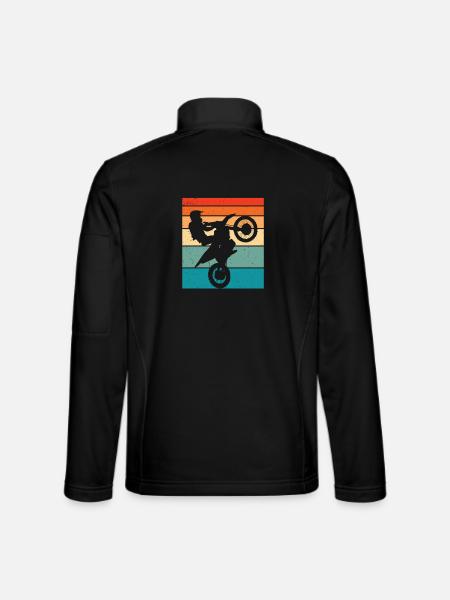 Motocross Retro Motorsport - Unisex Softshelljacke - Schwarz - Hinten