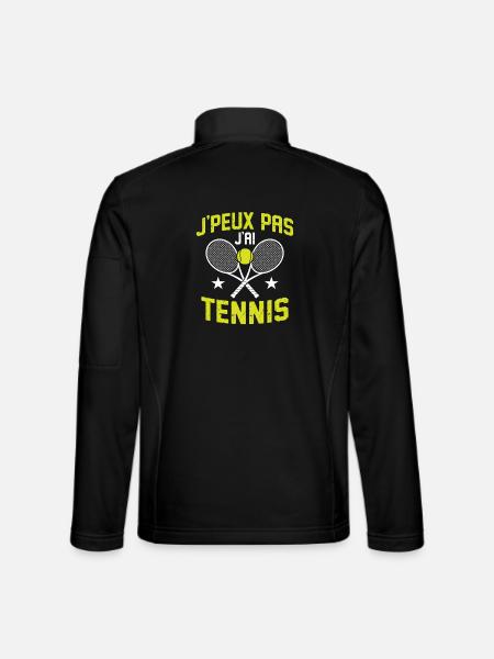 I Can't I Have Tennis Gift Tennis Men Women - Unisex Softshell Jacket - black - Back
